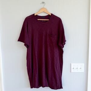 ATM Anthony Thomas Melillo Short Sleeve Cotton T-Shirt Dress Burgundy Red L